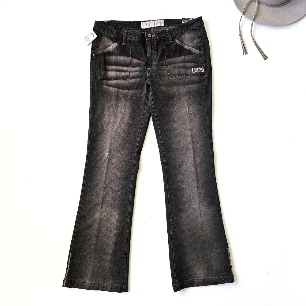 Vintage Y2K LOT29 Deadstock NWT Flare Jeans Size 11 Tinted Brown Sand Streetwear